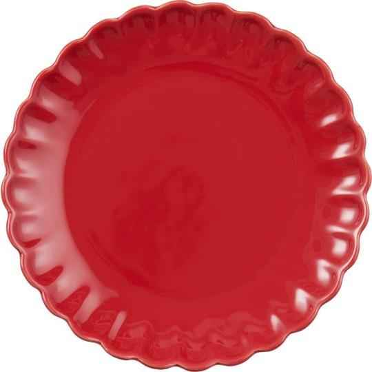 Piattino dolce ceramica rosso fragola Ib Laursen diam. cm 19,5 (2094-33)