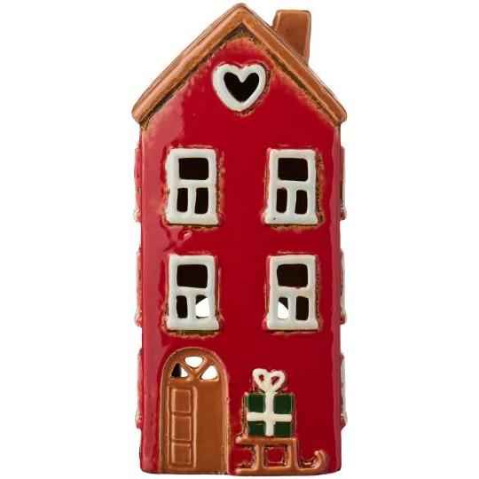 Casetta ceramica porta tealight W: 8,3 H: 20,3 L: 9 (27700-33)
