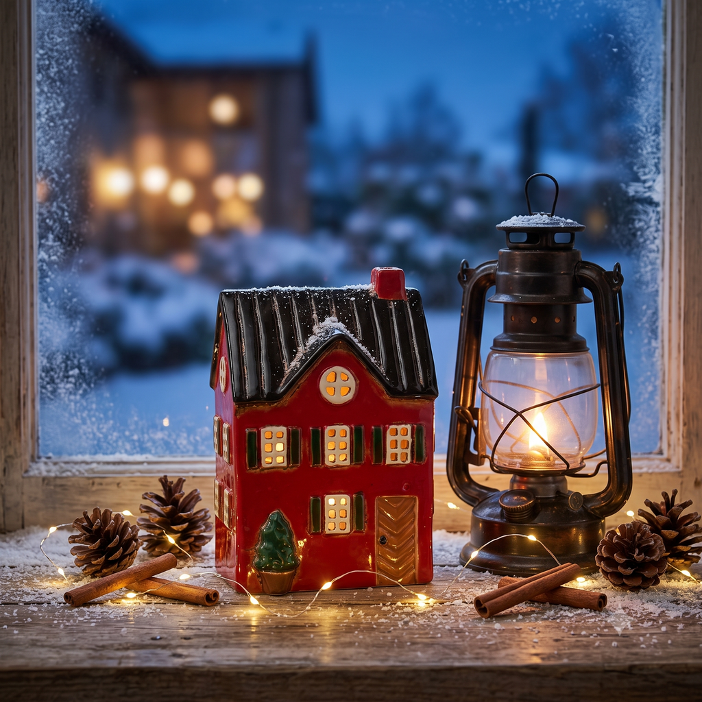 Casetta ceramica porta tea light Ib Laursen cm W: 9 H: 18,5 L: 12,3 (27701-33)