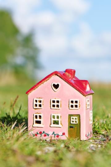 Casetta porta tea light  in ceramica Ebeltoft color fragola Ib Laursen (27706-07)