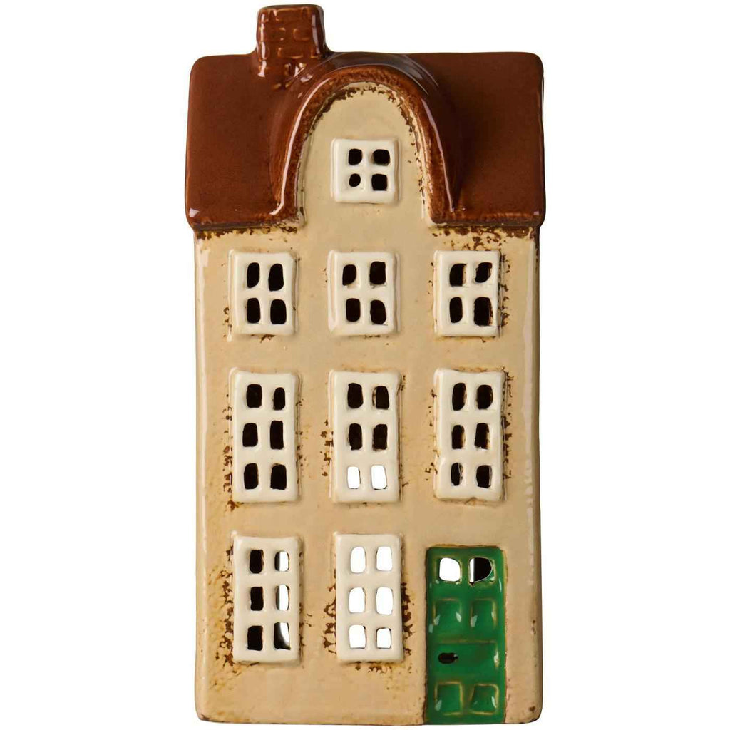 Casetta porta tea light  in ceramica Nyhavn color beige Ib Laursen (27707-01)