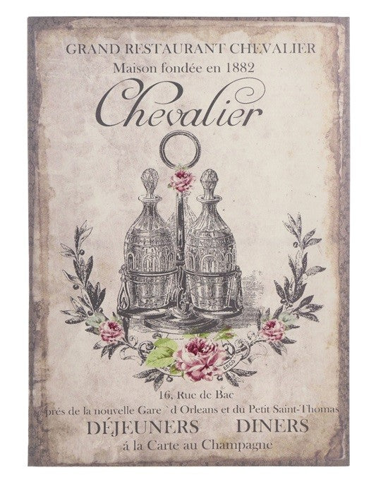 Quadro con posate e rose assortito in tre fantasie cm 50x70