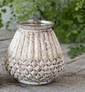 Porta tealight in vetro color oro base panna anticato h10 d.10 cm Chic Antique (71927-19)