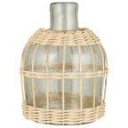 Bottiglia / Vaso con intreccio in rattan soffiato a mano diam.14,5 h 21 cm  Ib Laursen (02026-00)