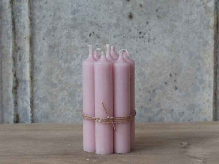 Candela cena corta ROSA polvere durata 4,5 ore  H11 d.2 cm  Chic Antique ( set 2 pezzi) 70854-07
