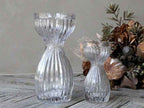 Vaso Amaryllis con scanalature H26 diam. 12 cm vetro trasparente (grande in foto) Chic Antique 74011700
