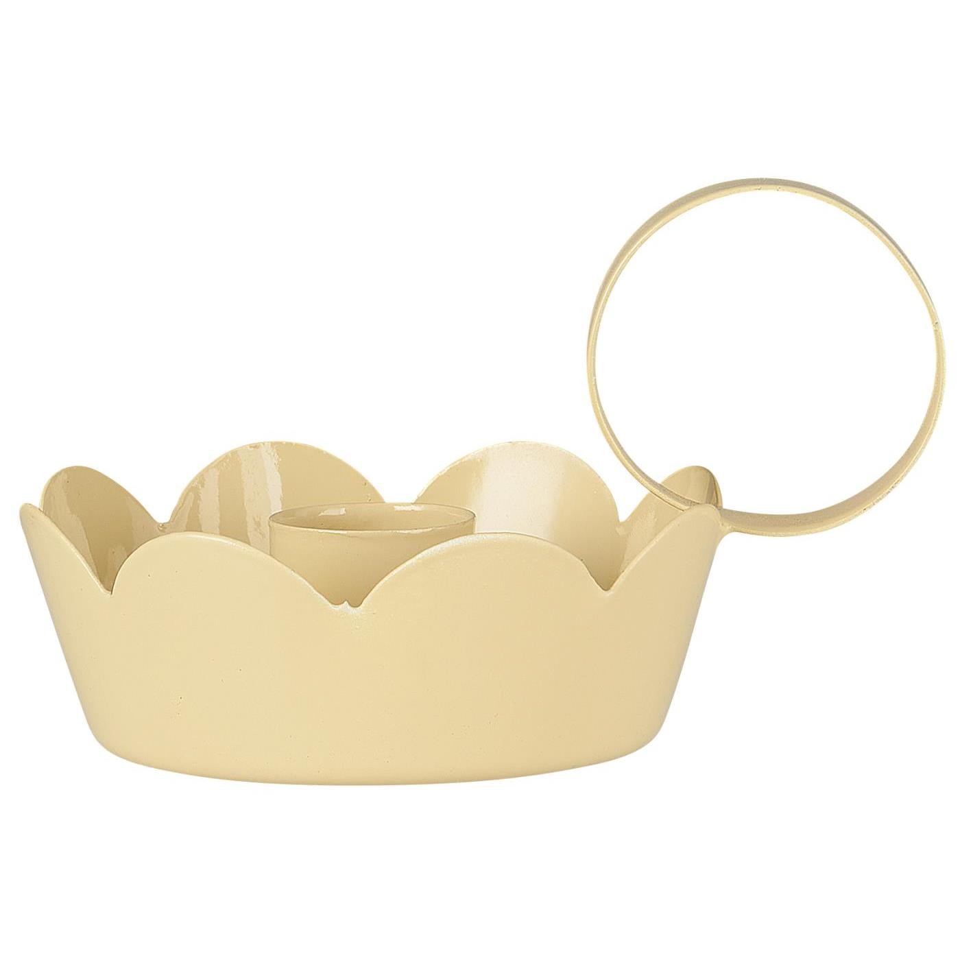 Porta candela con manico bordo ondulato giallo Lemonade Ib Laursen  (90114-04)