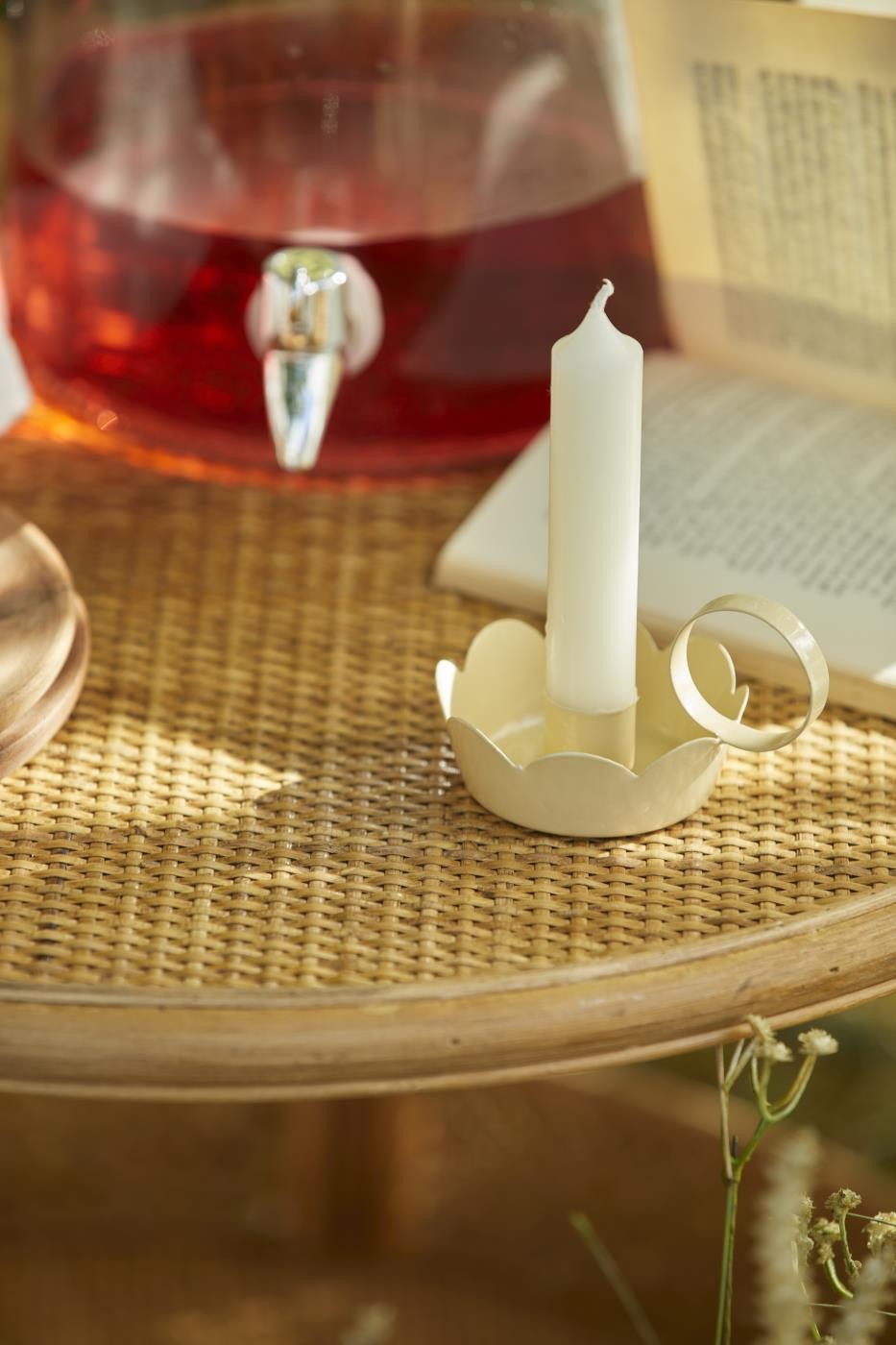 Porta candela con manico bordo ondulato giallo Lemonade Ib Laursen  (90114-04)