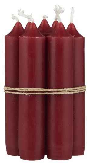 Candela corta ROSSA  H cm 11 diam cm 2,2 durata ore 4,5 (prezzo set di 2 pezzi) Ib Laursen 4171-33