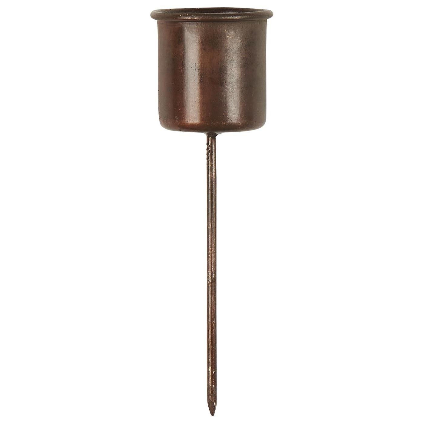 Lancia porta candela metallo color bronzo diam 2,8 h 7 cm Ib Laursen (5769-14)