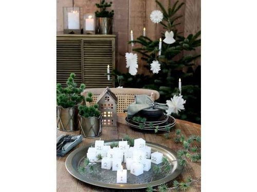 Candele dell'avvento bianco antico 24 pz. cm 3,5x3,5x3,5 Natale Chic Antique ( 71973-01)