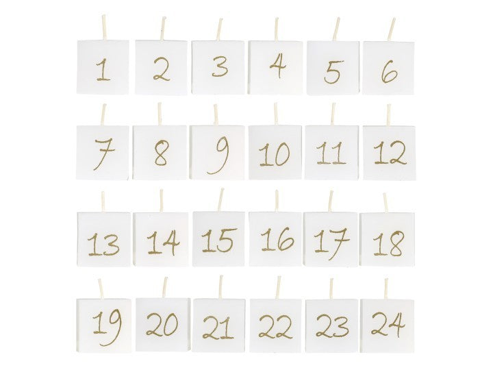 Candele dell'avvento bianco antico 24 pz. cm 3,5x3,5x3,5 Natale Chic Antique ( 71973-01)