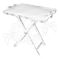 Tavolino con vassoio legno bianco decapato h cm 50 Coccole di Casa (KL95558)