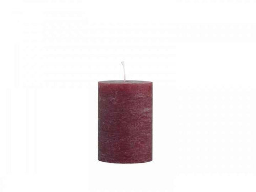 Candela Effetto Rustico ROSSO SCURO Durata 40 Ore H10 /D7 Cm Chic Antique (71491-33)