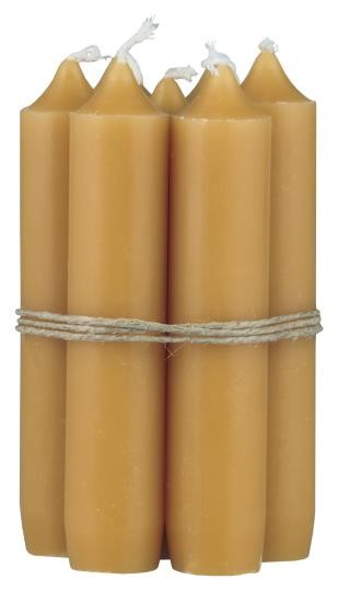 Candela corta color MOSTARDA  H cm 11 diam cm 2,2 durata ore 4,5 (prezzo set di 2 pezzi) Ib Laursen 4171-03