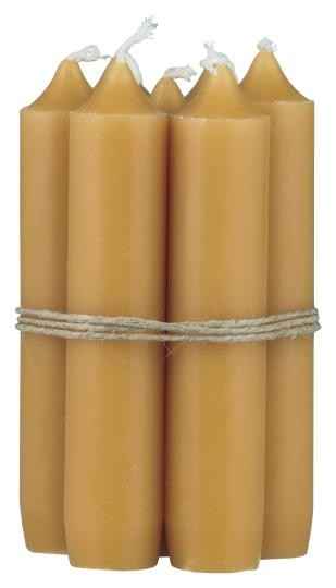 Candela corta color MOSTARDA  H cm 11 diam cm 2,2 durata ore 4,5 (prezzo set di 2 pezzi) Ib Laursen 4171-03
