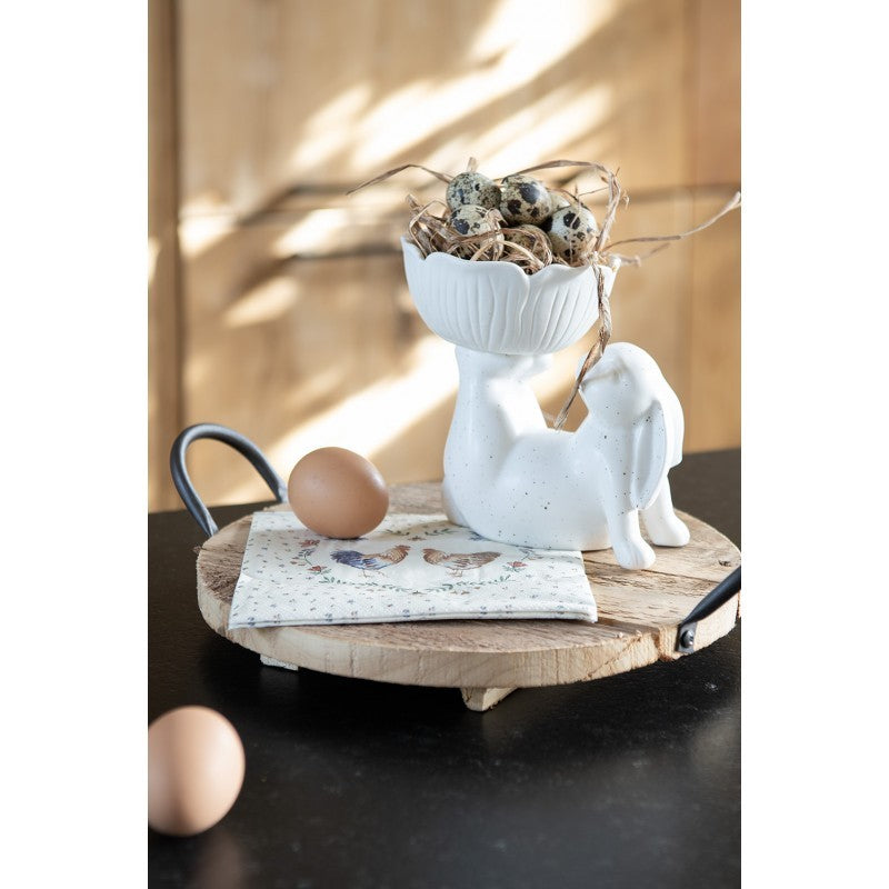 Vassoio in legno rotondo con manici diam. cm 26  Clayre Eef (6H2046)