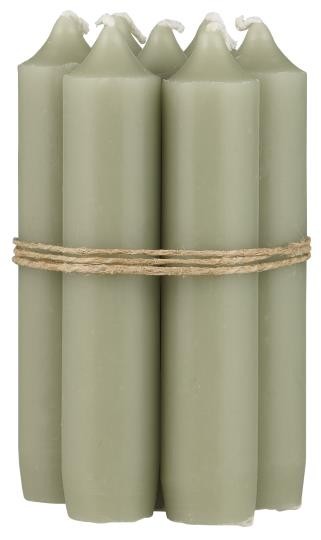 Candela corta color VERDE POLVERE H cm 11 diam cm 2,2 durata ore 4,5 (prezzo set di 2 pezzi) Ib Laursen 4171-81