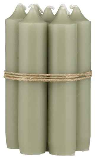 Candela corta color VERDE POLVERE H cm 11 diam cm 2,2 durata ore 4,5 (prezzo set di 2 pezzi) Ib Laursen 4171-81