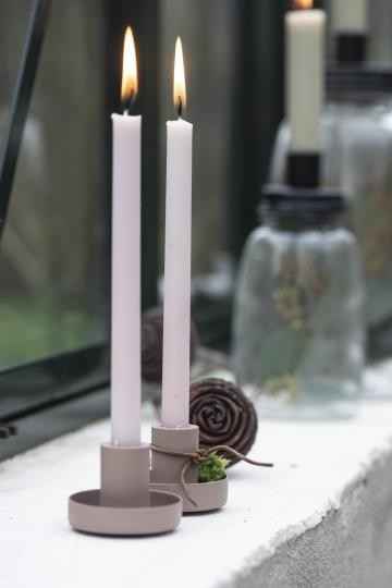 Candela Lunga ROSA Polvere H Cm 20 diam. Cm 1,3 Durata Ore 2,5 ( Set Di 2 Pezzi) Ib Laursen (4172-38)