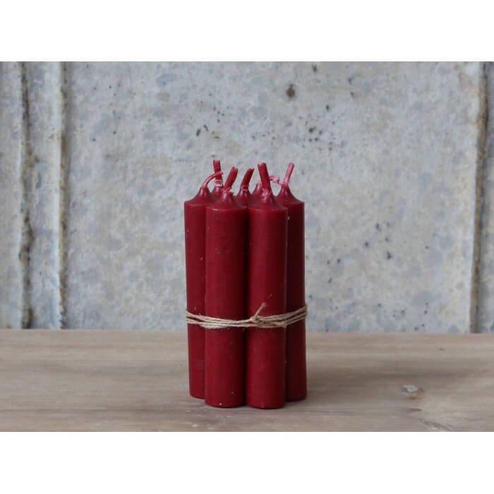 Candela Cena Corta ROSSA Durata 4,5 Ore H11 D.2 Cm Chic Antique ( Set 2 Pezzi) 70854-33