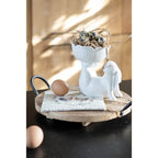 Statuetta / alzatina coniglio in poliresina bianca cm 15 x 11 x14 Clayre Eef ( 6CE1429)