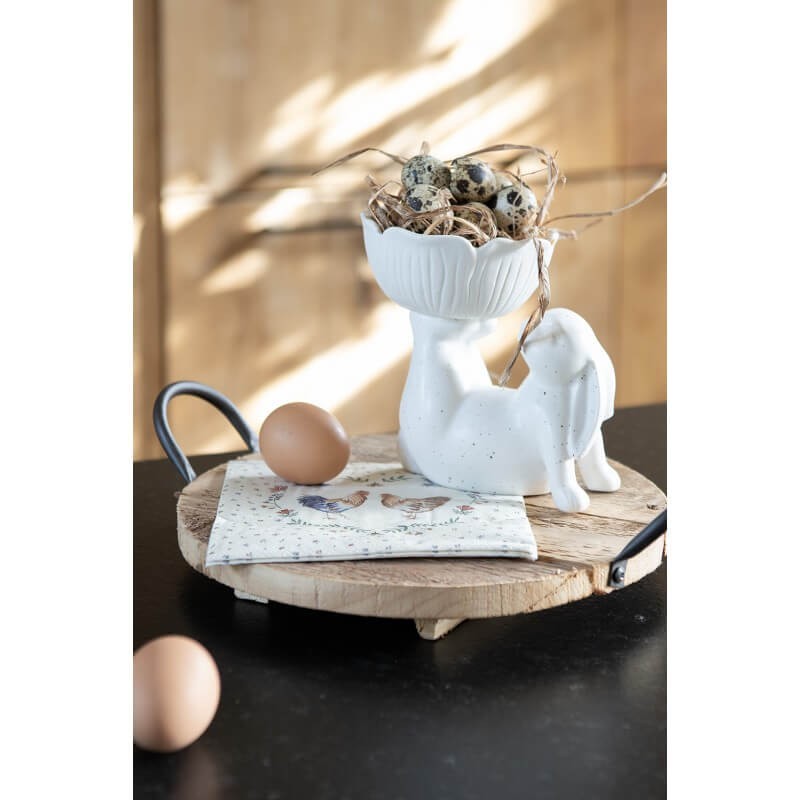 Statuetta / alzatina coniglio in poliresina bianca cm 15 x 11 x14 Clayre Eef ( 6CE1429)