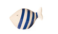 Pesce In Ceramica A Righe Blu piccolo Cm 13 X 7 X 7 Stile Nordico (CK848)