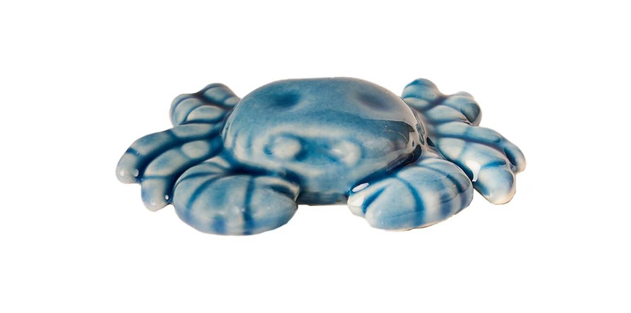 Granchietto ceramica variante bianca e blu cm 6 x 3 Stile Nordico (D0288)