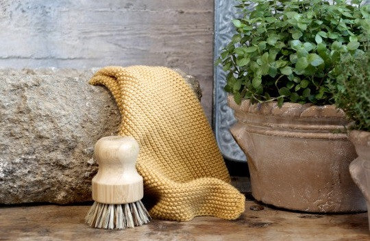 Canovaccio/ Panno da cucina "Eternel" in maglia giallo miele cm 25 x 25 Chic Antique 16878-04