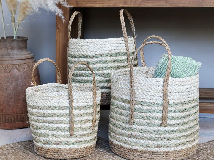 Set 3 cesti in vimini diverse misure color naturale Chic Antique (15278-00)