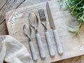 Posate set 16 pezzi ( 4 posti tavola) grigio francese l 22 cm acciaio inossidabile 18/0  Chic Antique (61827-25)