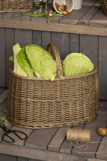 Cesto Ovale Con Manico centrale In Salice pieno W 27 H 26 L 34 Ib Laursen (29023-67)