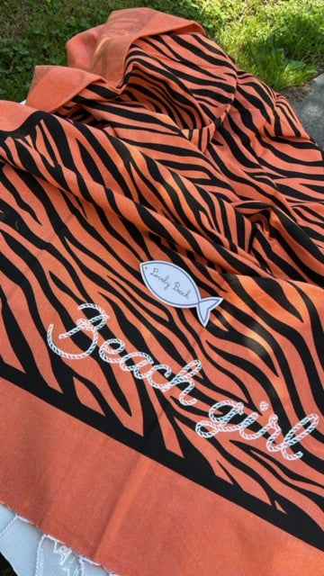 Telo mare fouta Zebra in cotone con frange 4 varianti colore cm 90 x 170