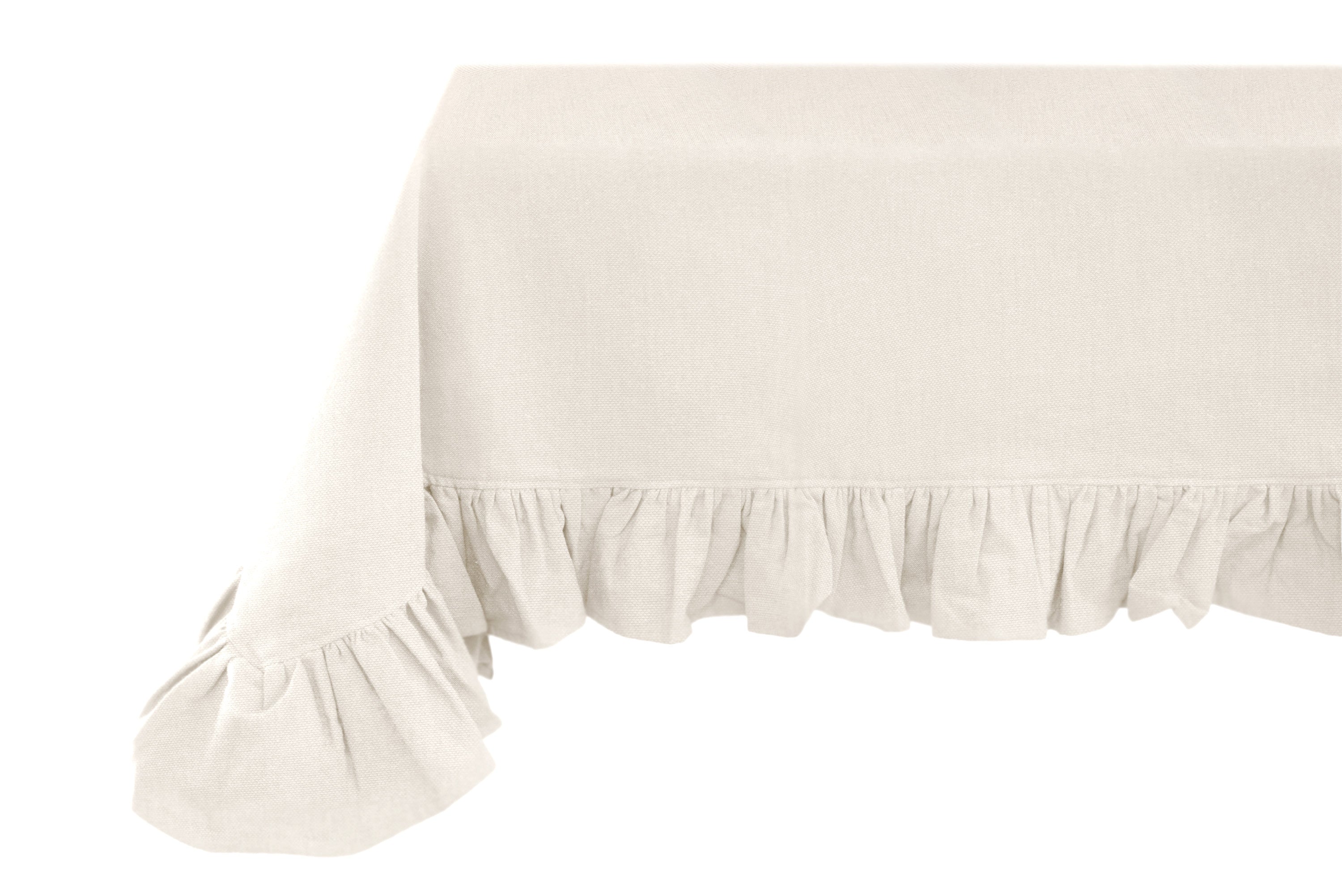 Tovaglia in morbido cotone linea " Element" con balza per sei persone cm 160x200 Color Naturale