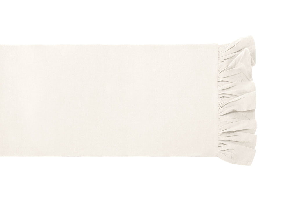 Runner in Morbido Cotone Linea " Element" Con Balza  Cm 40x150 Color Naturale