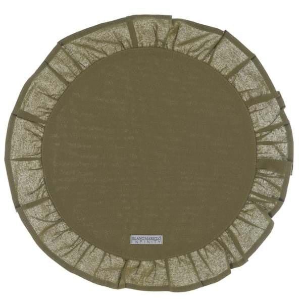 Tovaglietta Rotonda verde linea Infinity In Cotone Diam. Cm 33 Con Gala Cm 7 Blanc Mariclo'
