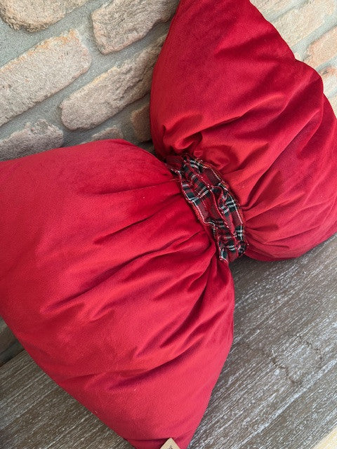 Cuscino Imbottito in velluto a forma di Fiocco cm 45 x 60