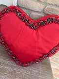 Cuscino in velluto Imbottito a forma di cuore cm 42 x 50