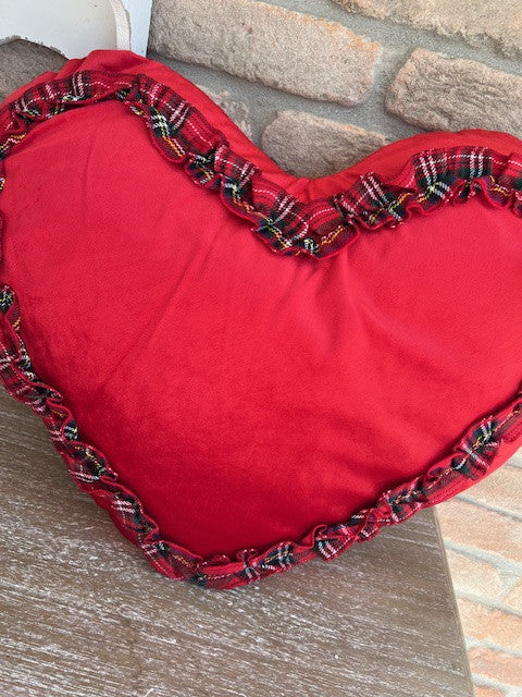 Cuscino in velluto Imbottito a forma di cuore cm 42 x 50