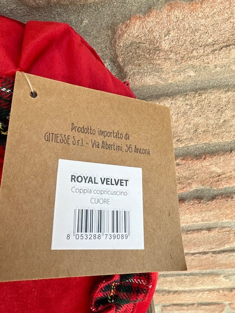 Cuscino in velluto Imbottito a forma di cuore cm 42 x 50