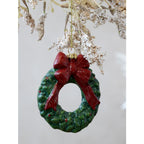 Ghirlanda vintage in poliresina rosso e verde antico cm H10.5 L9 W2 Chic Antique (52774-21)