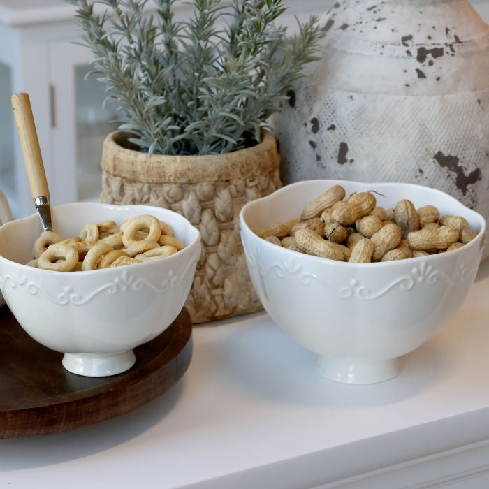 Ciotola Provence in porcellana bianca h cm 10 d.14 Chic Antique (61855-01)