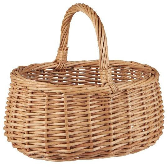 Cestino con manico in salice pieno W: 17 H: 20 L: 23 Ib Laursen (29030-30)