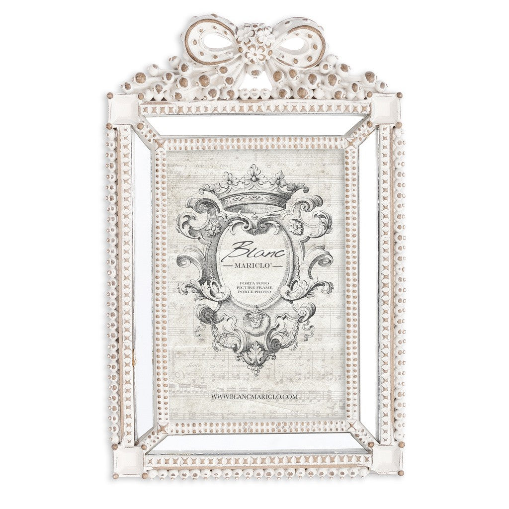 Portafoto "Sentimento" in resina bianca cm 18x26 Blanc Mariclò (A34211)
