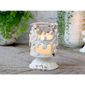 Porta candele metallo crema antichizzato con vetro cm d.10 H 15 Chic Antique (71118-19)