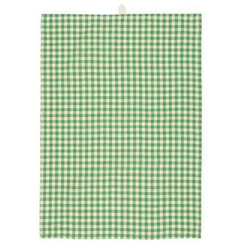 Canovaccio/strofinaccio Anders color verde con quadretti checks naturali Cm 50x70 100% cotone Ib Laursen (66109-42)