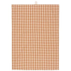 Canovaccio/Strofinaccio Rasmus color marrone con quadretti checks naturali Cm 50x70 100% cotone Ib Laursen (66109-49)