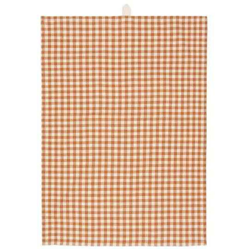 Canovaccio/Strofinaccio Rasmus color marrone con quadretti checks naturali Cm 50x70 100% cotone Ib Laursen (66109-49)