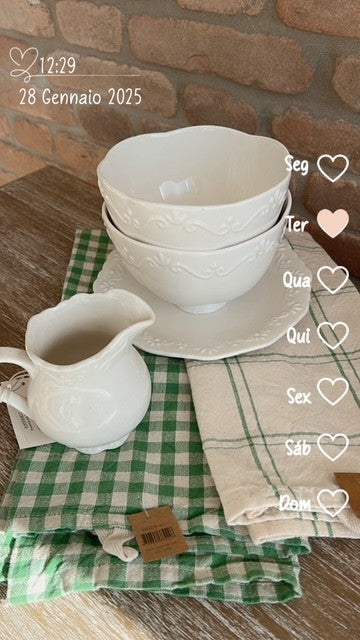 Ciotola Provence in porcellana bianca h cm 10 d.14 Chic Antique (61855-01)